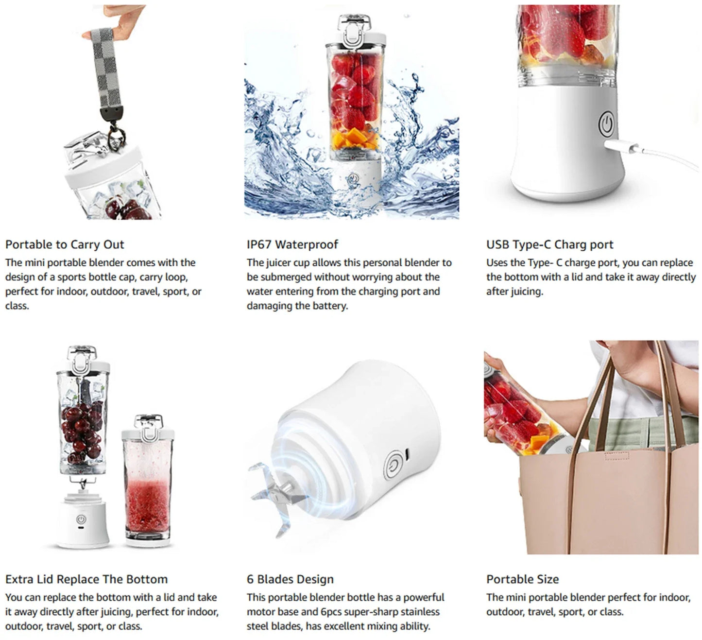 Smoothio 600ML Portable Electric Blender